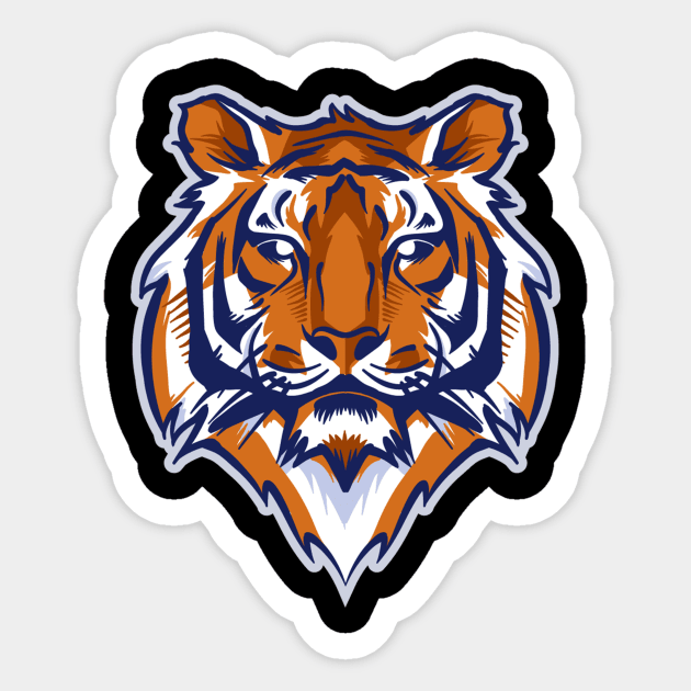 Tiger Head Man Design Art Sticker by Candy Store